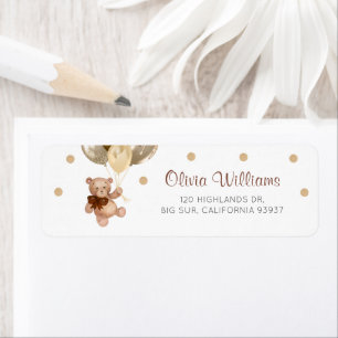 Teddy Bear Baby Shower Return Address