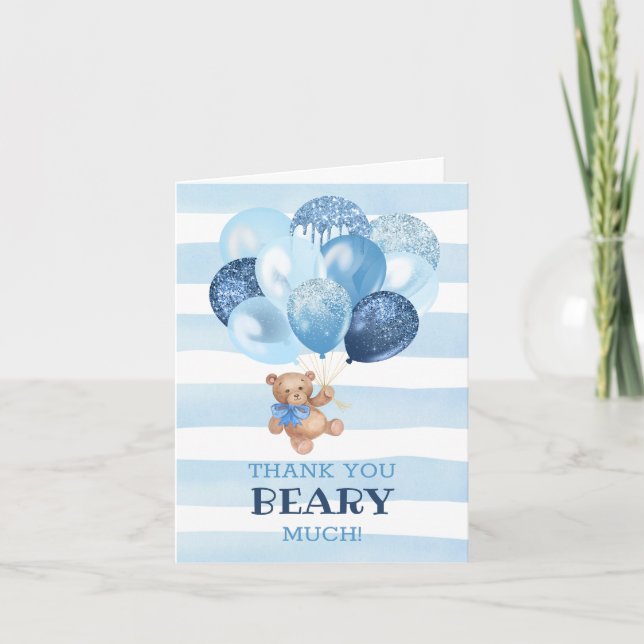 Teddy Bear Baby Shower Thank You Card (Front)