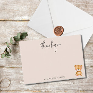 Teddy Bear Baby Shower Thank You Card
