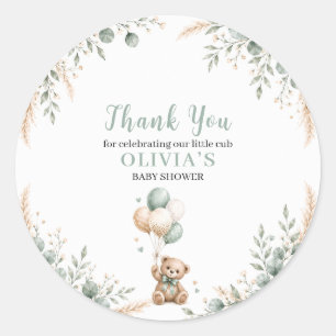 Teddy Bear Baby Shower Thank You Classic Round Sticker