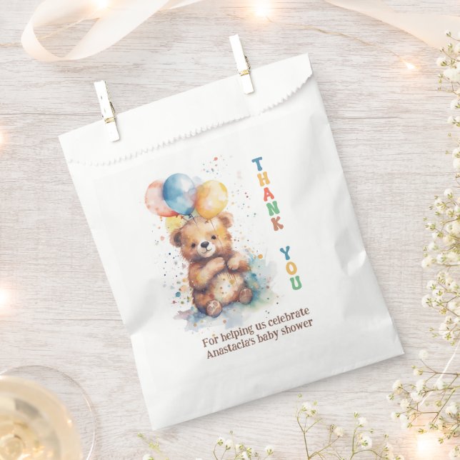 Teddy Bear Baby Shower Thank You Favour Bag (Clipped)