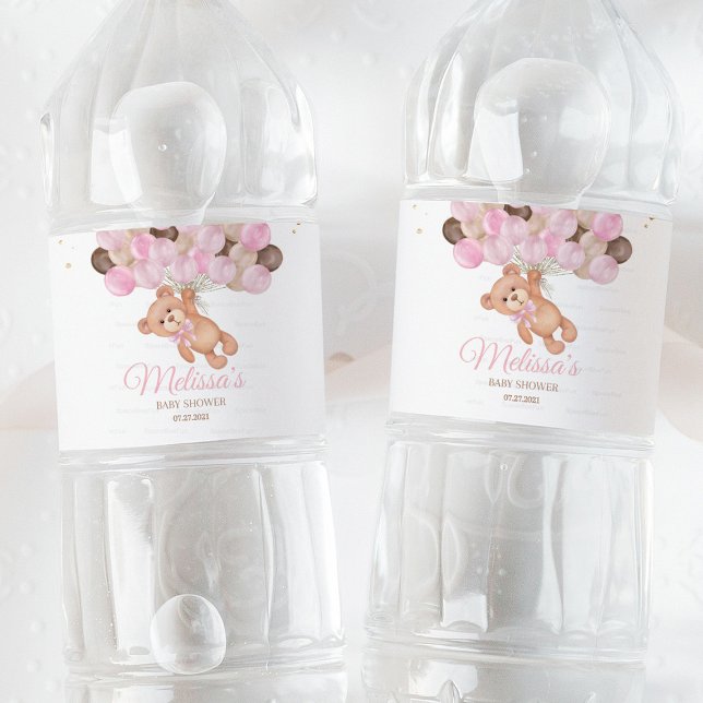 Teddy Bear Baby Shower We can barely wait  Water Bottle Label (Teddy Bear Baby Shower Water Bottle Label, We Can Barely Wait Bottle Label, Baby Shower Bottle Wraps)