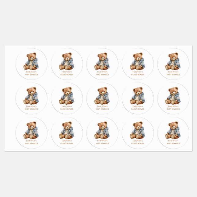 Teddy Bear Baby Shower We Can Bearly Wait  (Sheet)