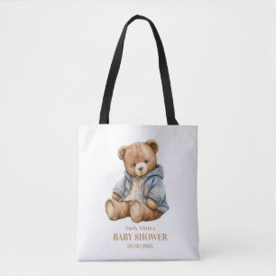 Teddy Bear Baby Shower, We Can Bearly Wait  Tote Bag