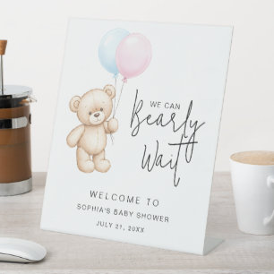 Teddy Bear Baby Shower Welcome Table Sign