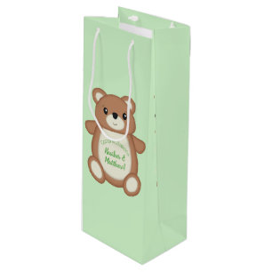 Teddy Bear Baby Shower Wine Gift Bag