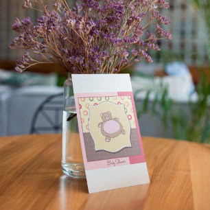 Teddy Bear Baby Shower with Retro Circles  Invitation