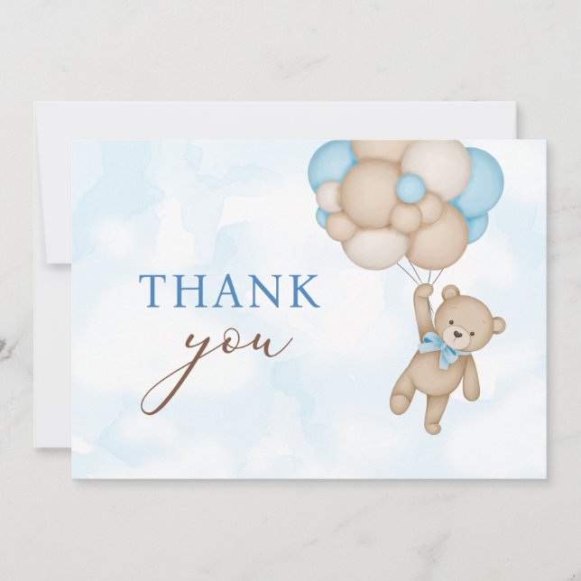 Teddy Bear Baby Thank You Card (Front)