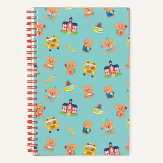 Teddy Bear Back to School Blue Notebook