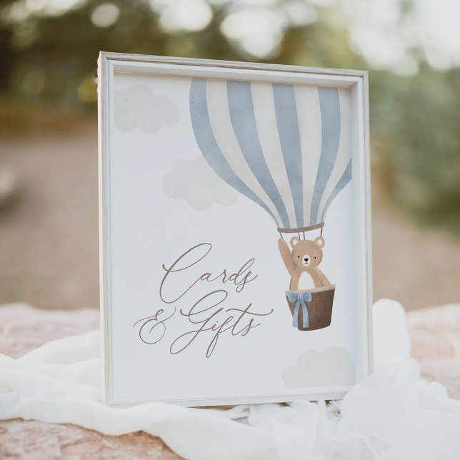 Teddy Bear Balloon Baby Shower Cards and Gifts Poster (Creator Uploaded)