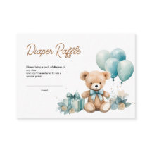 Teddy Bear Balloon Baby Shower Diaper Raffle