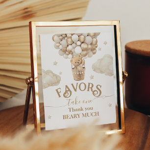 Teddy Bear Balloon Baby Shower favours Poster