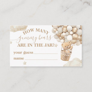Teddy Bear Balloon Baby Shower guess game Enclosure Card