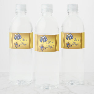 Teddy Bear Balloon Baby Shower Water Bottle Label