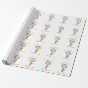 Teddy Bear Balloon Baby Wrapping Paper