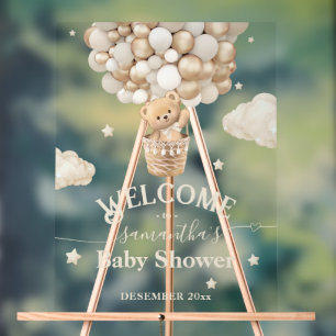 Teddy Bear Balloon Bearly Wait Baby shower bienven