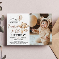 Teddy Bear Balloon Beary First Birthday Photo