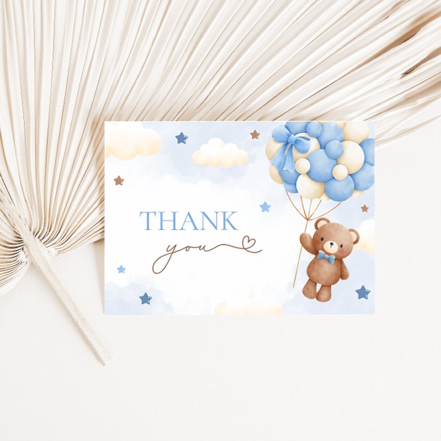 Teddy Bear Balloon bleu Merci Cartes (Créateur téléchargé)