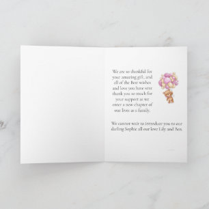 Teddy Bear Balloon So Thankful  Card