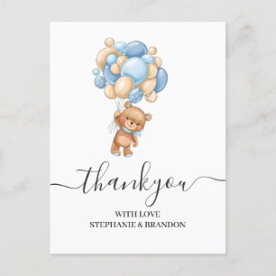 Teddy Bear Balloon Thank You  Card