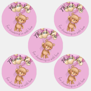 Teddy Bear BALLOON thank you  Labels