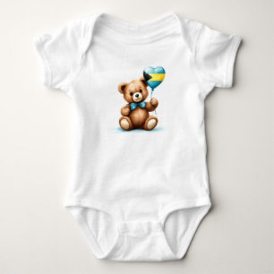teddy bear & balloon with the Bahamas flag. Baby Bodysuit