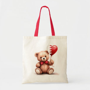teddy bear & balloon with the Bahraini flag. Tote Bag