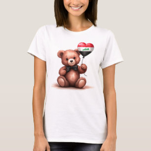 teddy bear & balloon with the Iraqi flag. T-Shirt