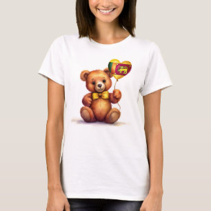 teddy bear & balloon with the Sri Lankan flag. T-Shirt