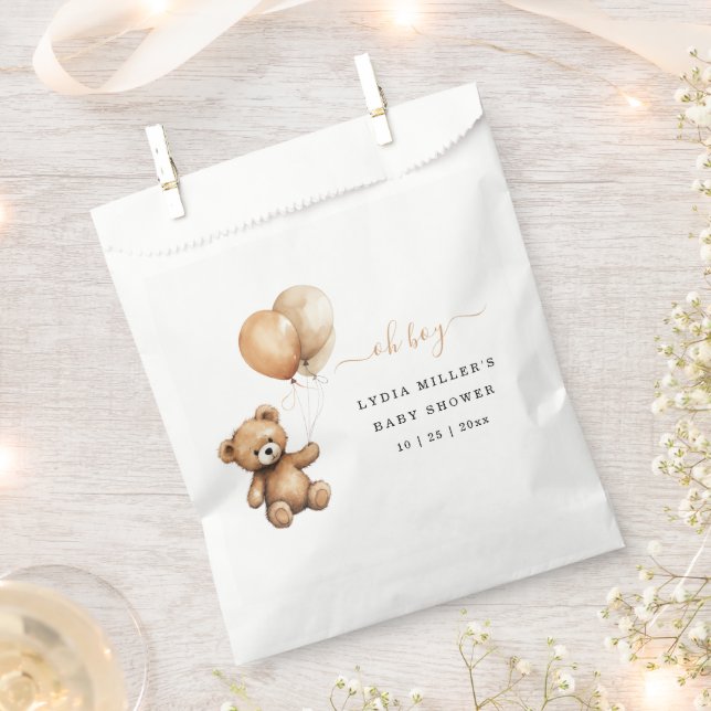Teddy bear Balloons baby shower Gender neutral  Favour Bag (Clipped)