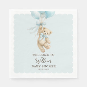 Teddy Bear Balloons Baby Shower Napkins