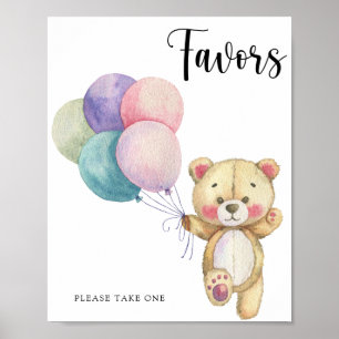 Teddy bear balloons -  Favours Poster