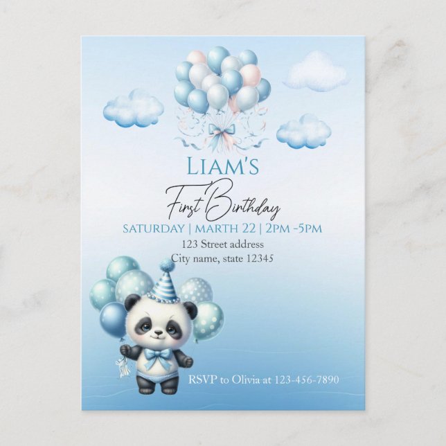 Teddy Bear Balloons Kids Photo Birthday Postcard (Front)