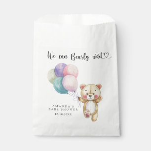 Teddy bear balloons - we can bearly wait favour bag