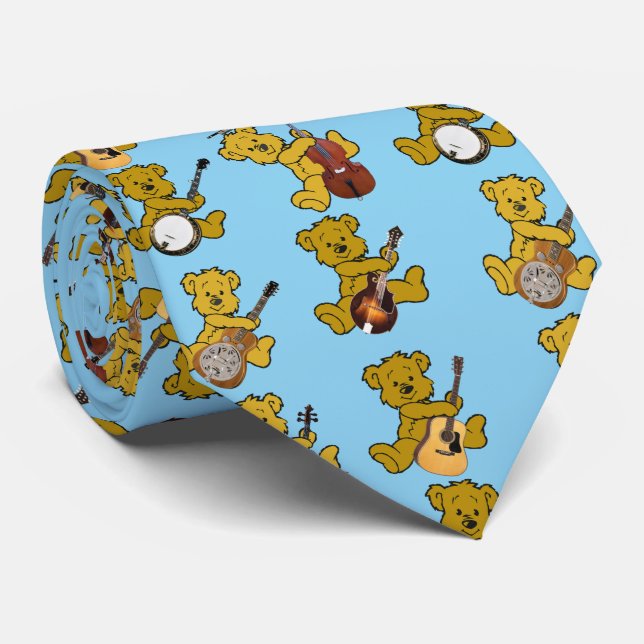 TEDDY BEAR BAND MOST POPULAR BACKGROUNDS TIE (Rolled)