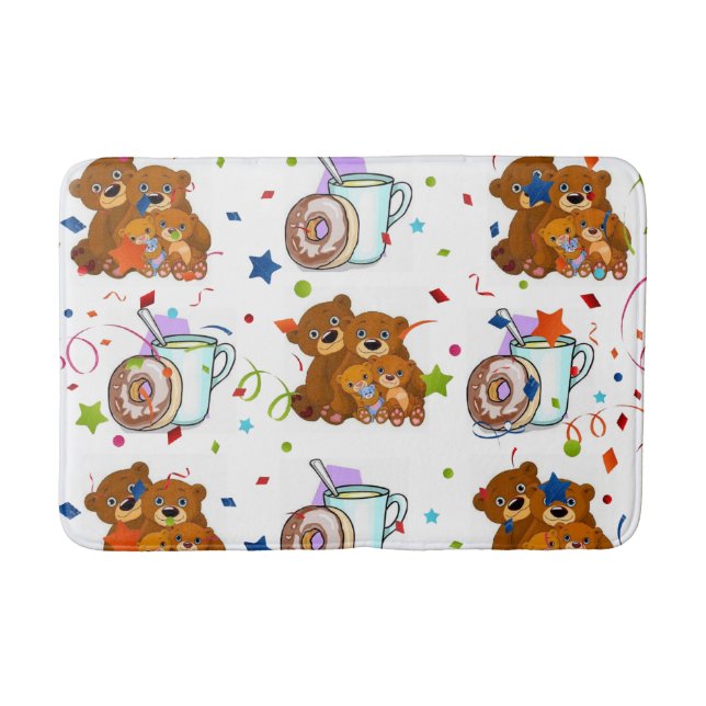 Teddy Bear Bathroom Bath Mat (Front)