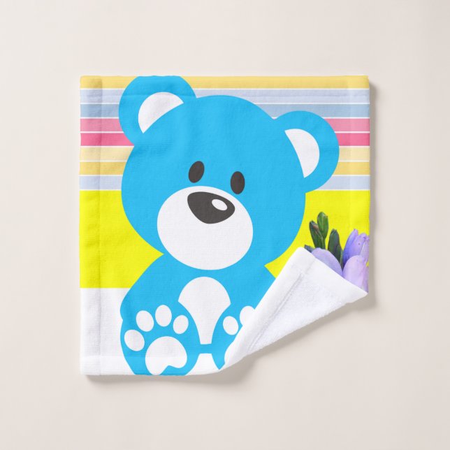 Teddy Bear Bathroom Towel Sets (Wash Cloth)