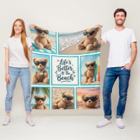 Teddy Bear Beach Blanket, Cute Bear Sunglasses