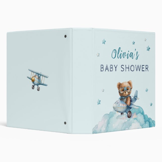 Teddy Bear Bearly Wait Baby Shower Binder (Background)