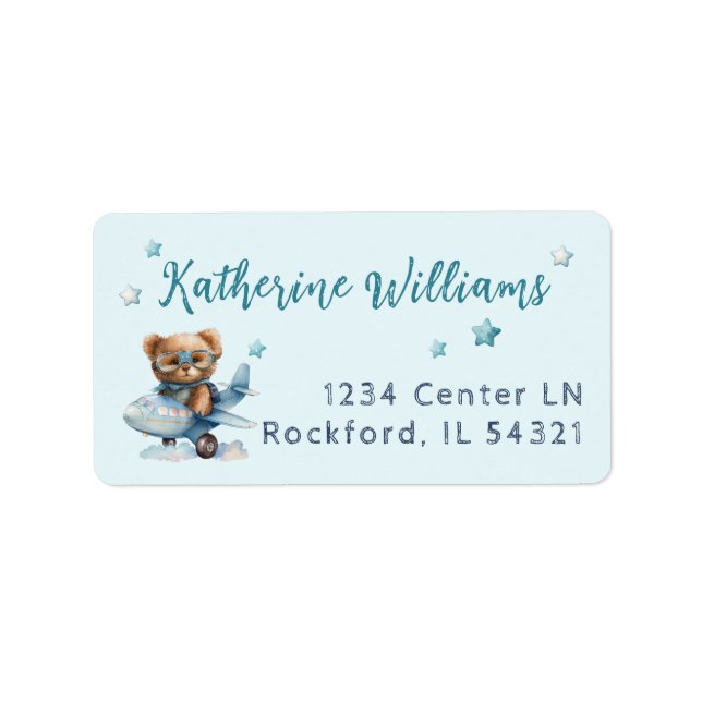 Teddy Bear Bearly Wait Baby Shower Label (Front)