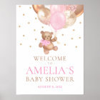 Teddy Bear Bearly Wait Welcome Baby Shower  Poster