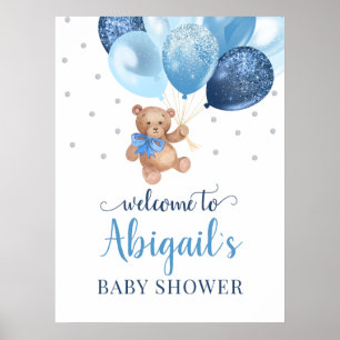 Teddy Bear Bearly Wait Welcome Baby Shower  Poster