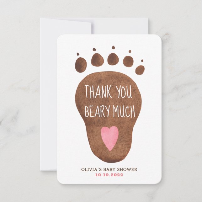 Teddy Bear Beary Beaucoup Baby shower Carte de rem (Devant)