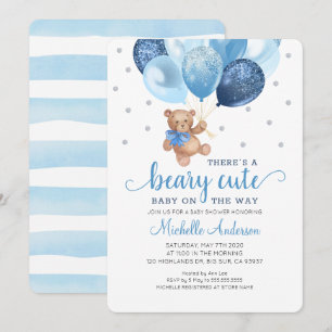 Teddy Bear Beary Cute Baby Shower Invitation