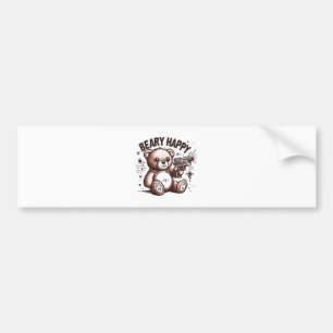 Teddy Bear Beary Happy Bumper Sticker