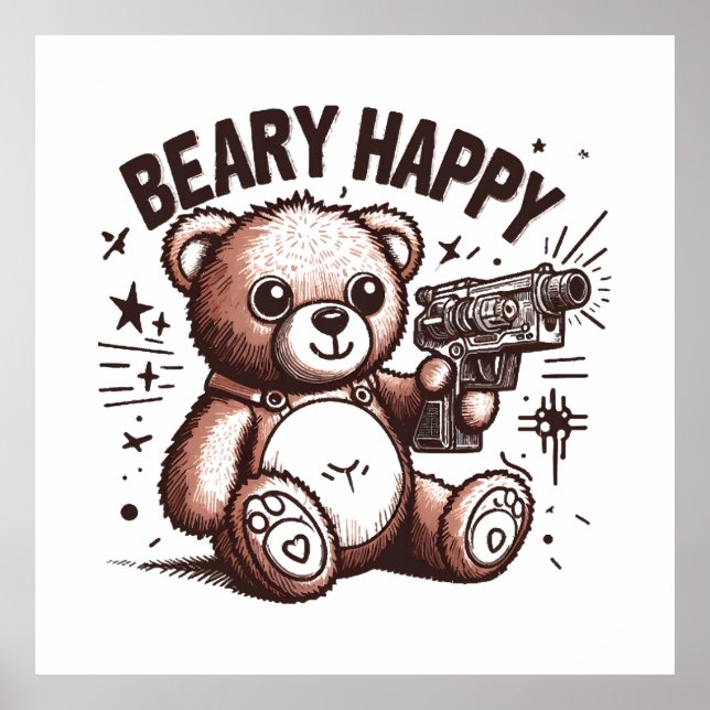Teddy Bear Beary Happy Poster (Front)