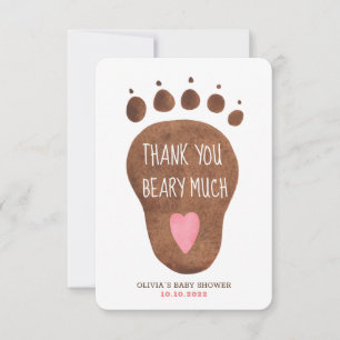 Teddy Bear Beary Much Baby Shower Thank You Card