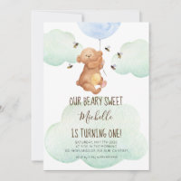 Teddy Bear Bees Beary Sweet Baby 1st Birthday