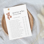 Teddy Bear Beige Guess Who Baby Shower Game Invitation<br><div class="desc">Guess who mommy or daddy baby shower game in boho wildflower theme</div>