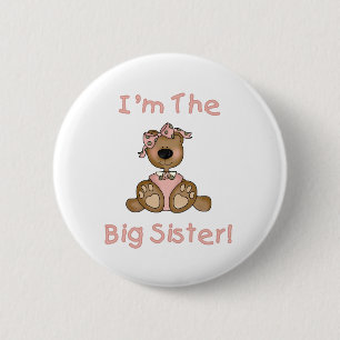 Teddy Bear Big Sister 2 Inch Round Button